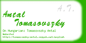 antal tomasovszky business card